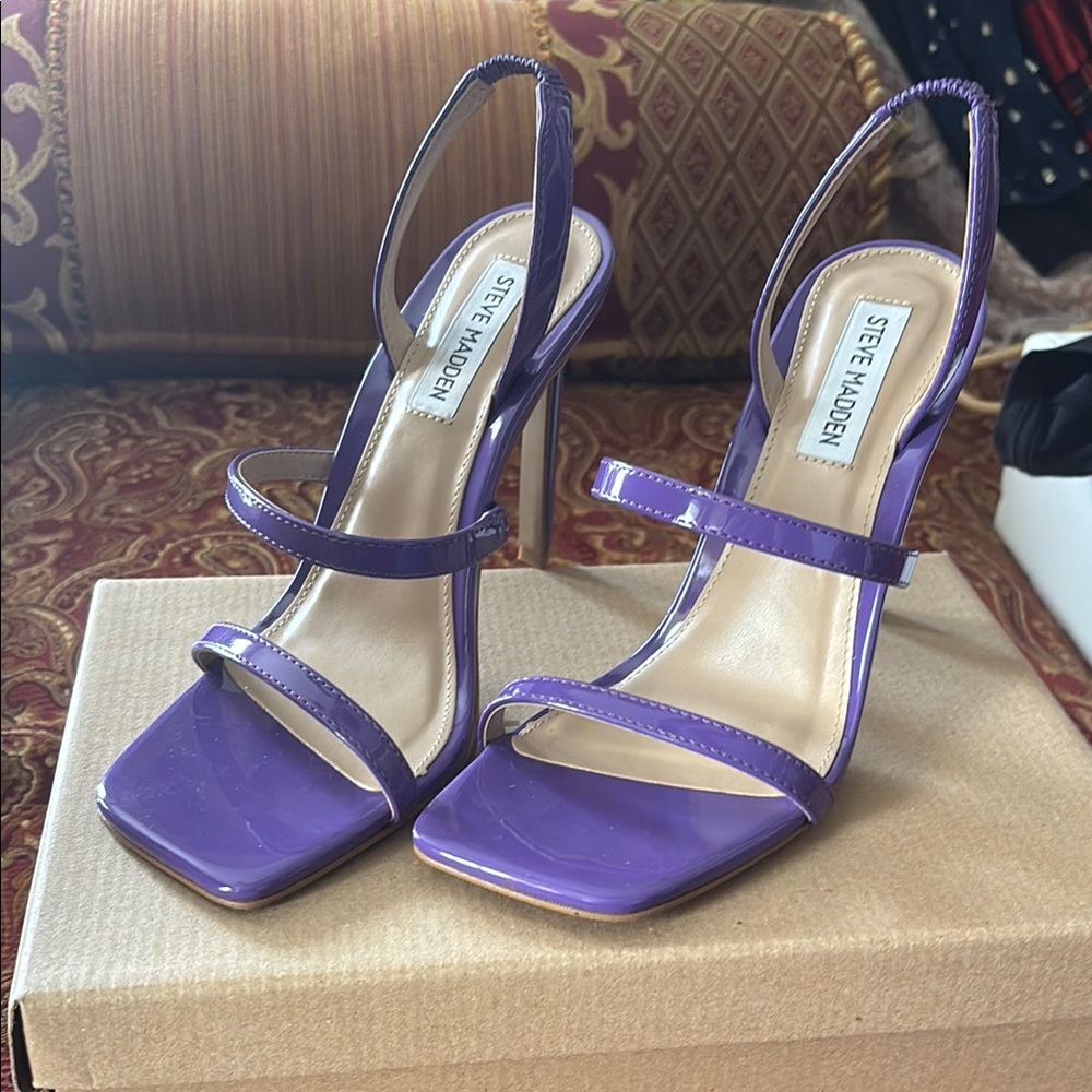 Steve Madden Purple Strappy Stiletto Heels